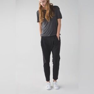 Lululemon Yogini Trouser Pant Black Travel Mid-Rise Slouchy Size 10